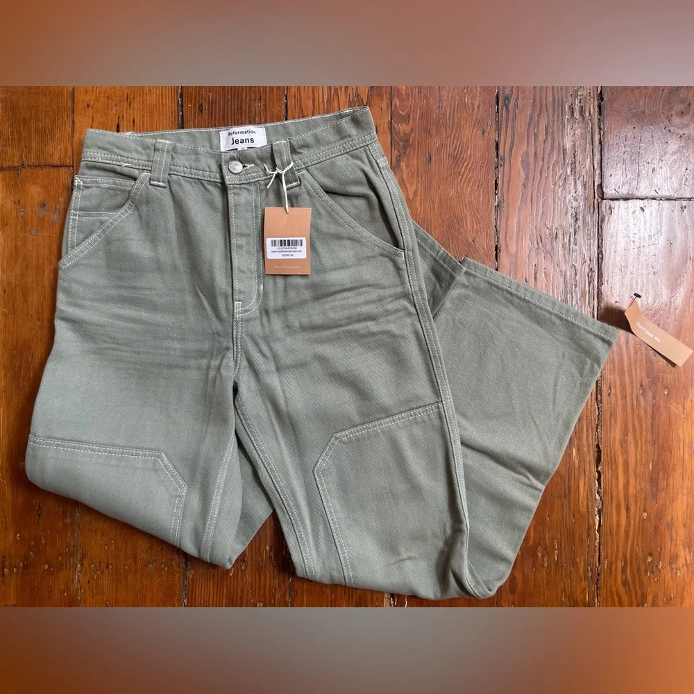 Reformation Sage Green Straight Leg Pants - Picture 3 of 5
